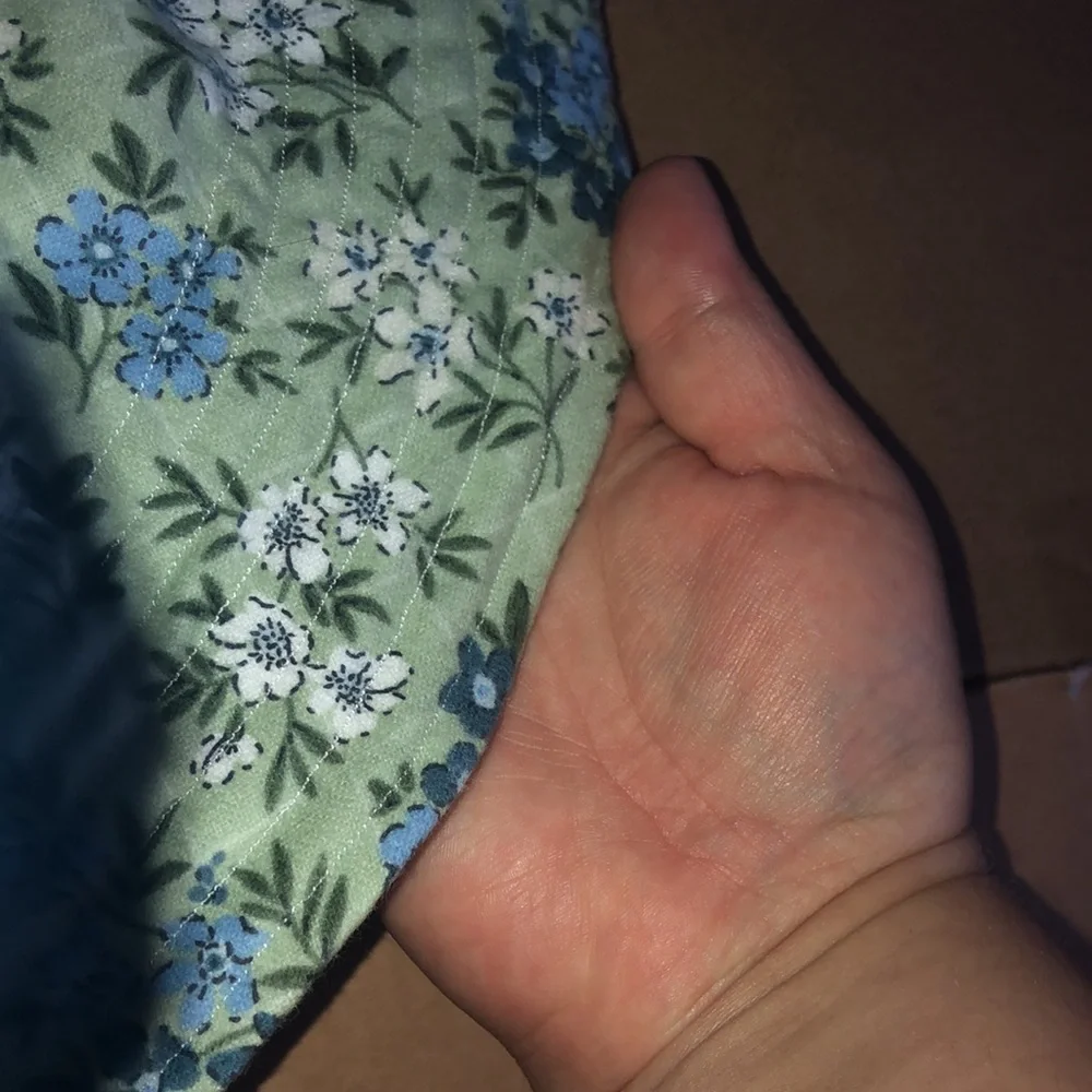 Summerween Witches Hat in reversible Green and Blue quilted pattern & floral - Picture 2 of 6